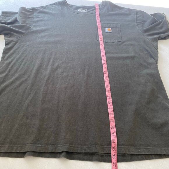 Carhartt Short Sleeve Pocket Tee – Men’s 3XL Tall Workwear T-Shirt Brown/Charcoa - Picture 11 of 13